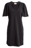 Nation Ltd Mallory Flutter Sleeve T-shirt Dress In Jet Black
