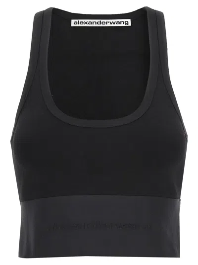 Alexander Wang Women's Scoop Neck Bra Top In Black