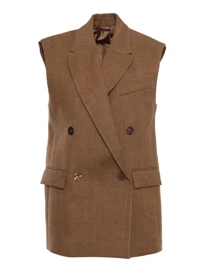 Max Mara Studio Jacket In Brown