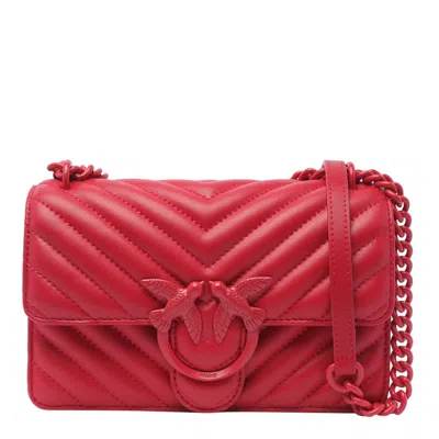 Pinko Mini Love One Crossbody Bag In Red