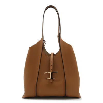 Tod's T-timeless Mini Shopping In Brown