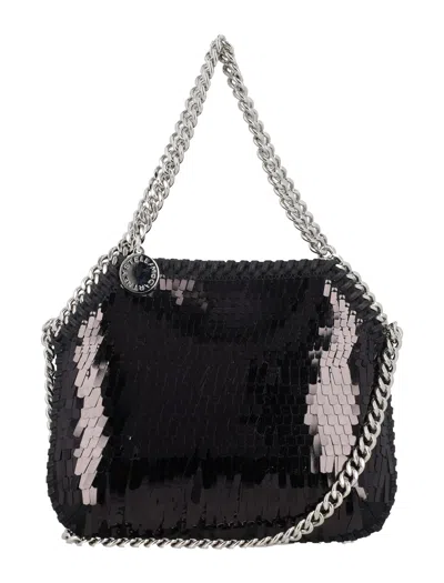 Stella Mccartney Falabella Degrade Sequin Mini Shoulder Bag In Black