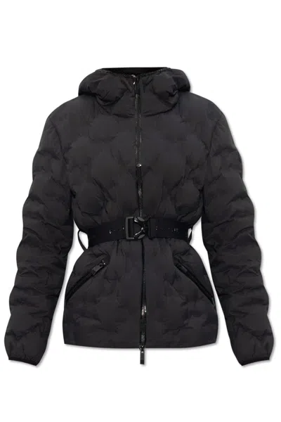 Moncler Adonis Belted Hooded Quilted Ripstop Down Jacket In Black