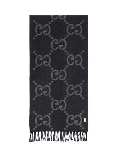 Gucci Gg Jacquard Scarf In Flanner