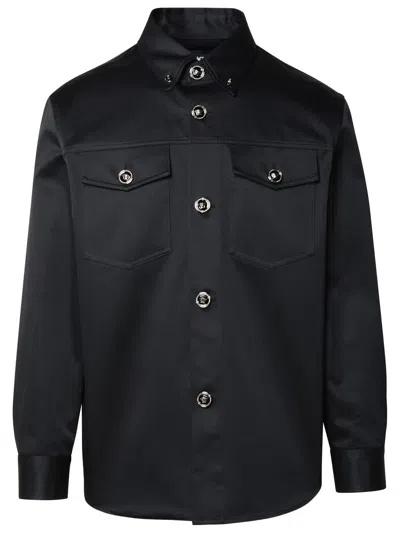 Versace Black Cotton Shirt In Nero