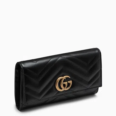 Gucci Black Marmont Gg Continental Wallet In Nero