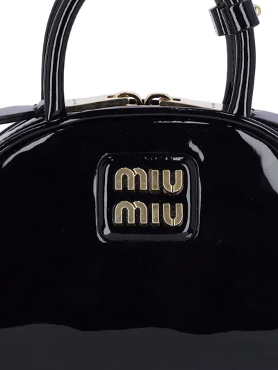 Miu Miu Logo Bucket Bag In Nero