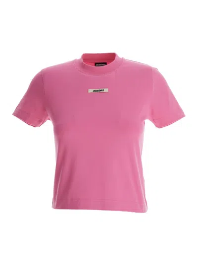 Jacquemus T-shirt With Logo In Pink