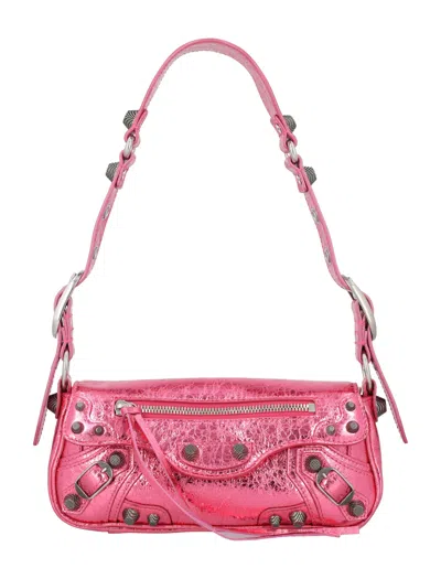 Balenciaga Le Cagole Metallized Xs Sling Bag In Pink