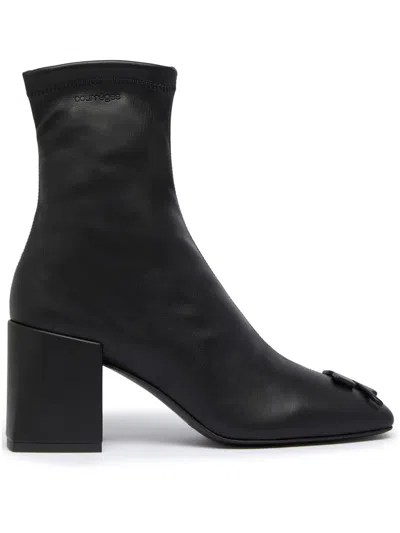 Courrèges Reedition Ac Faux-leather Ankle Boots In Black