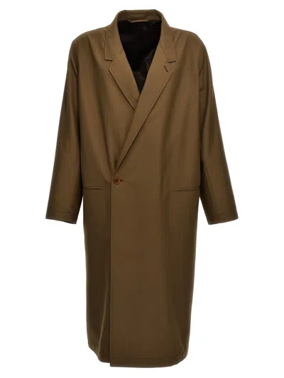 Lemaire Asymmetric Coats, Trench Coats Brown In Marrón