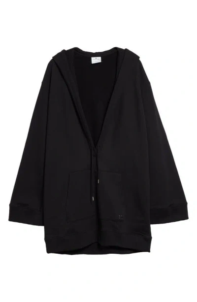 Courrèges Hyperbole Hooded Fleece Dress In Black
