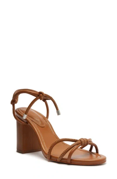 Schutz Kate Knotted Ankle-tie Sandals In Honey Peach