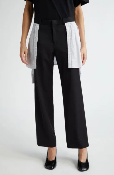 Undercover Layered Wool-blend Trousers In Black
