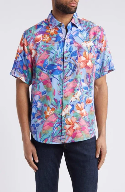 Tommy Bahama Bloomio Floral Short Sleeve Silk Button-up Shirt In Mundos