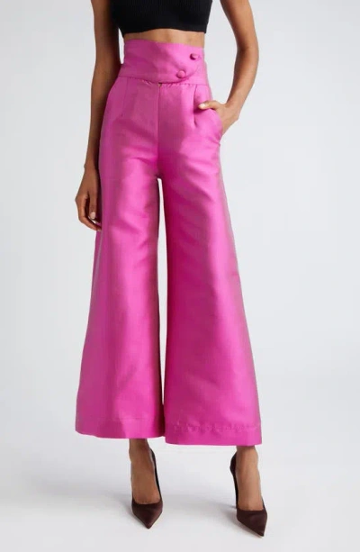 House Of Aama Women's Prelude: Aama Tales Berry High-waisted Silk Pants In Raspberry