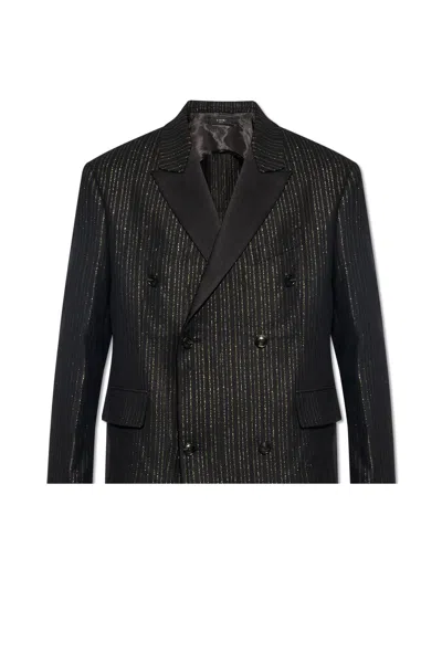 Amiri Double-breasted Blazer In Black