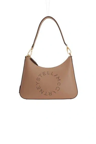 Stella Mccartney Logo Small Shoulder Bag In Beige