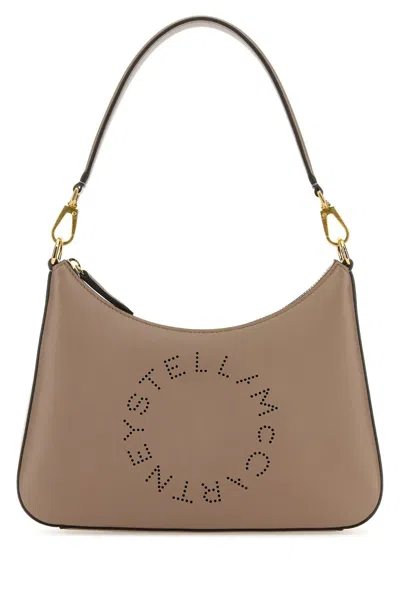 Stella Mccartney Dove Grey Alter Mat Small Logo Handbag In Beige