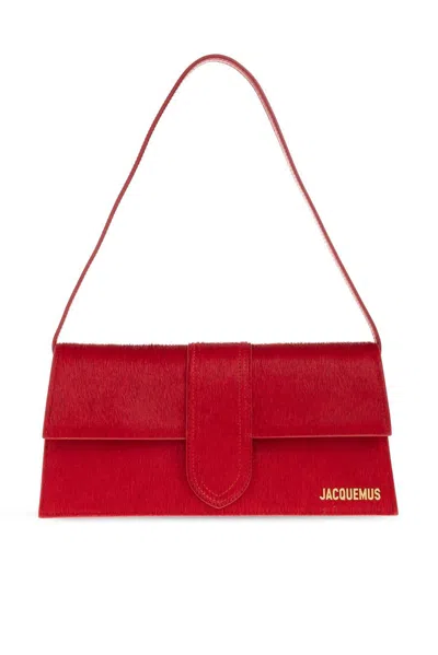Jacquemus Le Bambino Long Flap Bag In Dark Red