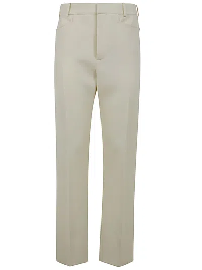 Tom Ford Wool And Silk Blend Twill Tailored Trousers Clothing In Ecru
