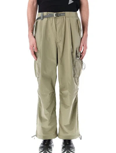 And Wander Oversized Cargo Pants In Beige