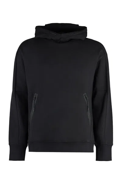 C.p. Company Cotton Hoodie In Black