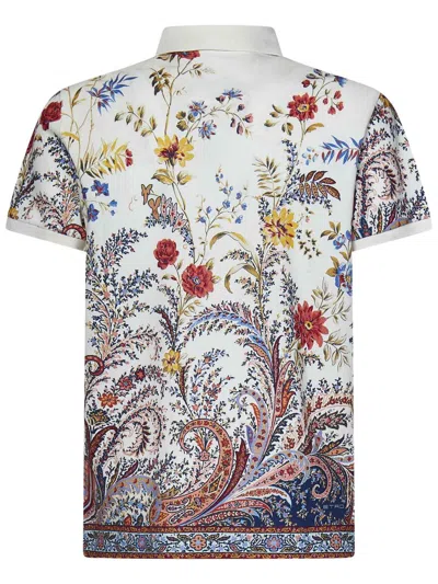 Etro Floral Paisley-print Cotton Polo Shirt In Multicolour