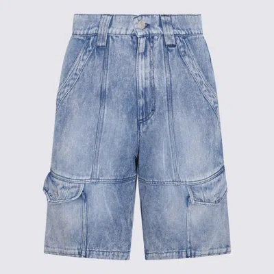 Isabel Marant Timy Cargo Shorts In Blue