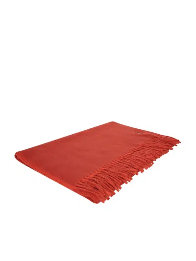 Maison Kitsuné Fox Head Patch Scarf In Red