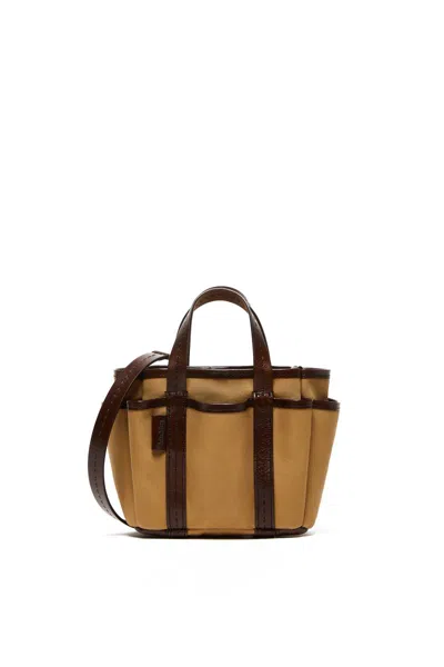 Max Mara Gardencabasxs Shoulder Bag In Leather/brown
