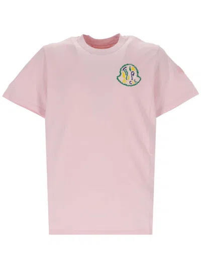 Moncler T-shirt In Light Pink