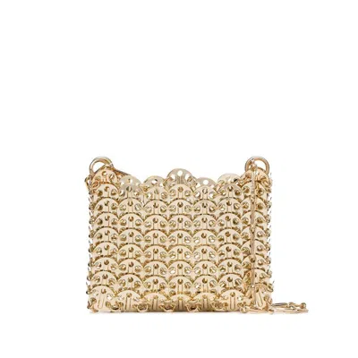 Rabanne Iconic Mini Brass Link Chain Shoulder Bag In Light Gold