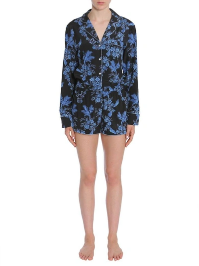 Stella Mccartney Poppy Snoozing Stretch-silk Pyjama Set In Blue