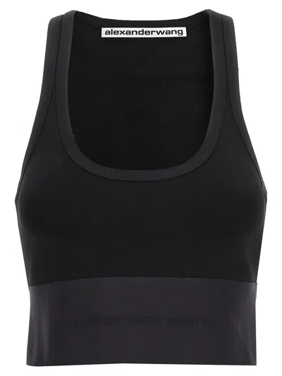 Alexander Wang Women's Scoop Neck Bra Top In Black