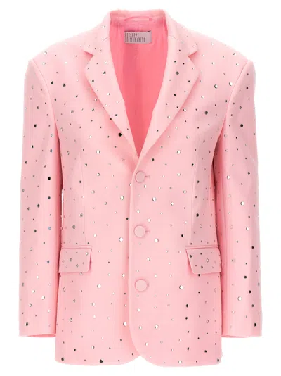 Giuseppe Di Morabito All Over Crystal Blazer In Pink