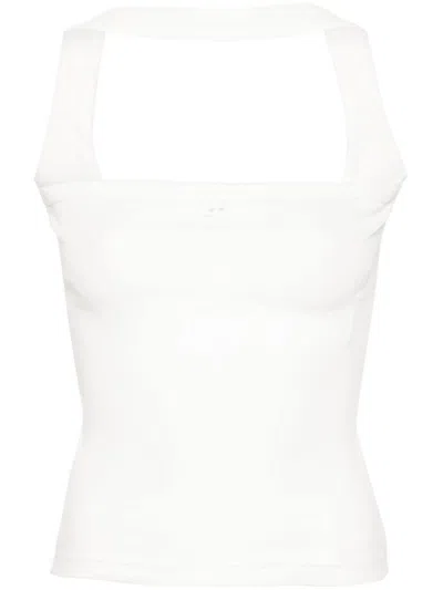 Courrèges Courreges Top With Ac Logo In Heritage White