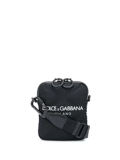 Dolce & Gabbana Logo Print Crossbody Bag In Black