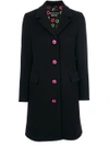 BOUTIQUE MOSCHINO embroidered button coat,J0610581712302606