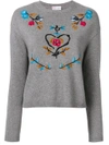 RED VALENTINO RED VALENTINO EMBROIDERED JUMPER - GREY,NR0KC1303F212301031