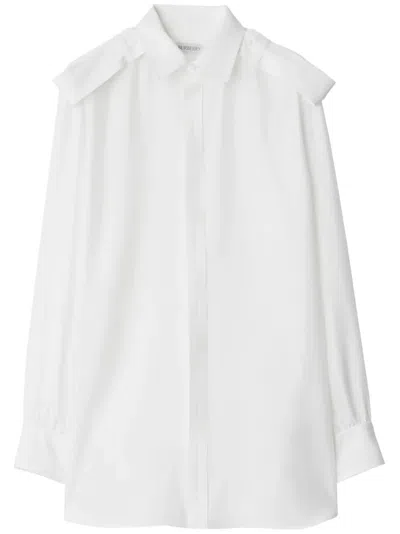 Burberry Silk Shirt In White