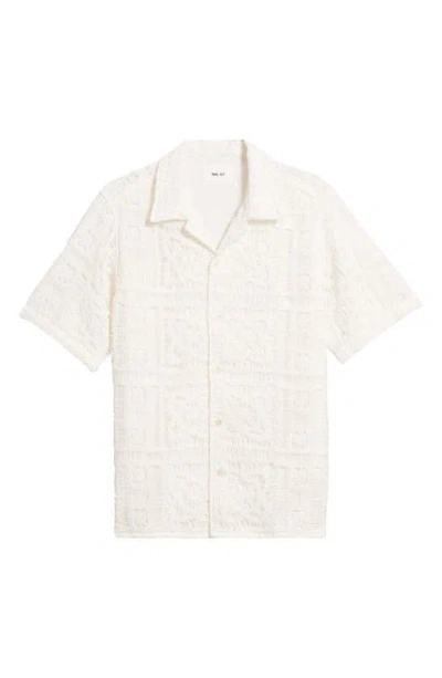 Nn07 5390 Julio Cotton Crochet Camp Shirt In White