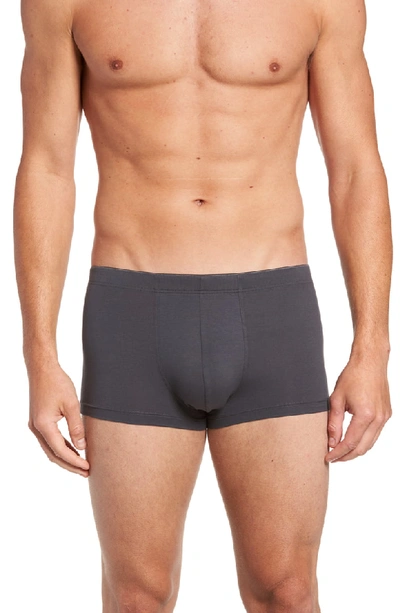 Hanro Cotton Superior Boxer Briefs In Coal Grey