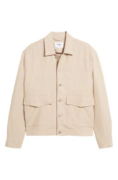 Wax London Mitford Linen & Cotton Shirt Jacket In Natural