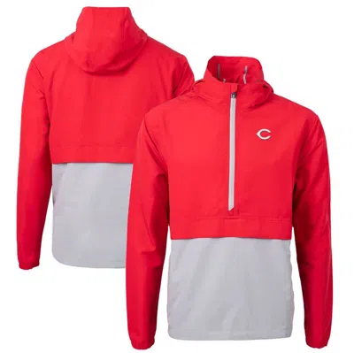 Cutter & Buck Red/gray Cincinnati Reds Charter Eco Recycled Half-zip Anorak Jacket