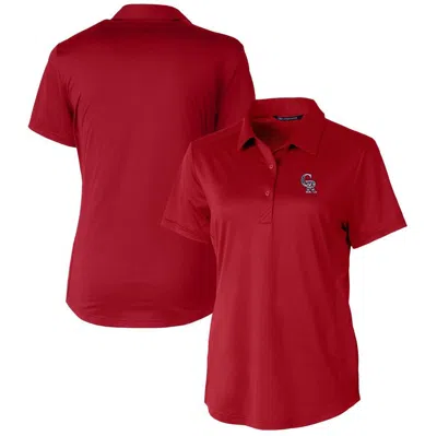 Cutter & Buck Cardinal Colorado Rockies Americana Logo Prospect Drytec Textured Stretch Polo