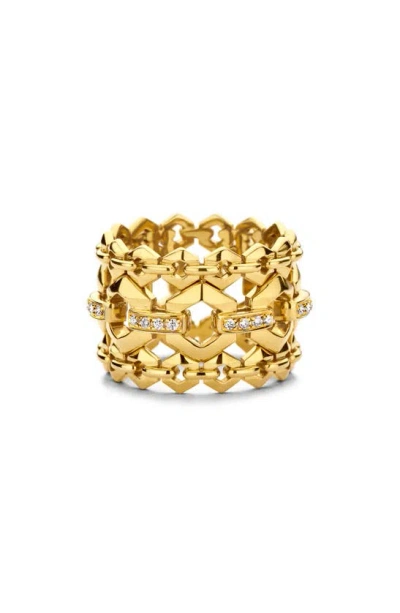 Dries Criel Diamond Link Ring In Gold