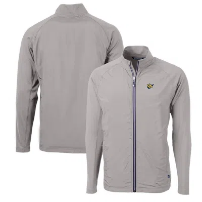 Cutter & Buck Gray West Virginia Mountaineers Adapt Eco Knit Hybrid Recycled Full-zip Jacket