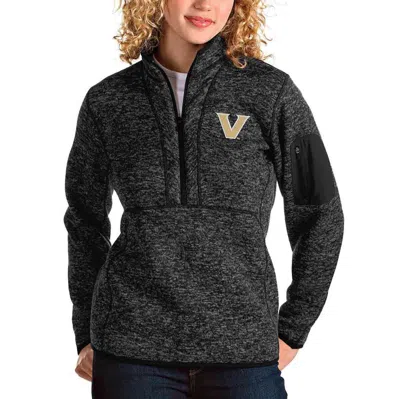 Antigua Black Vanderbilt Commodores Fortune Half-zip Pullover Jacket