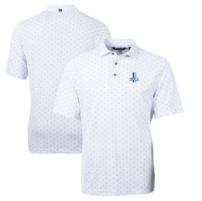 Cutter & Buck White Detroit Lions Throwback Logo Virtue Eco Pique Tile Recycled Polo